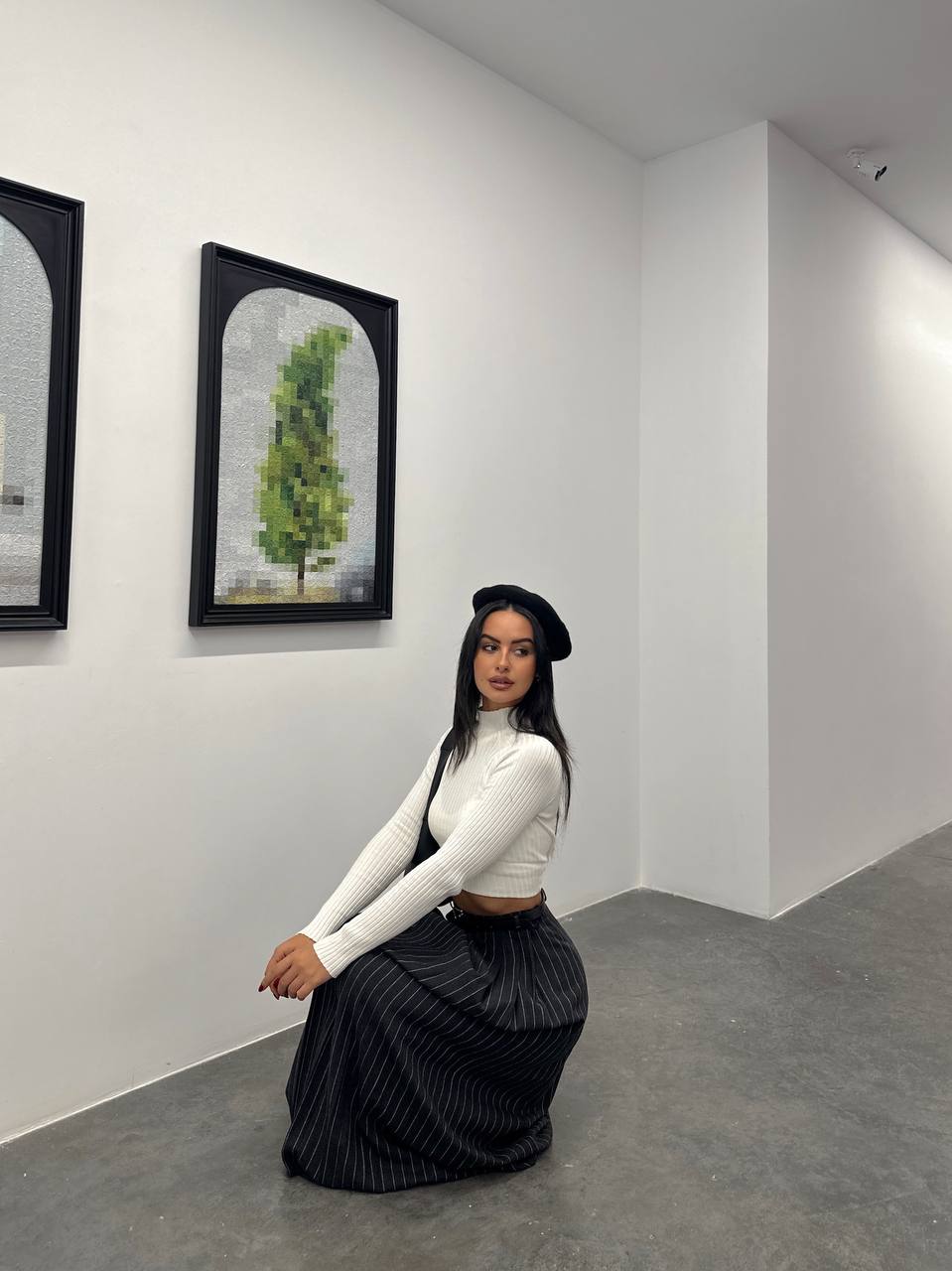 Belted Stripe Skirt