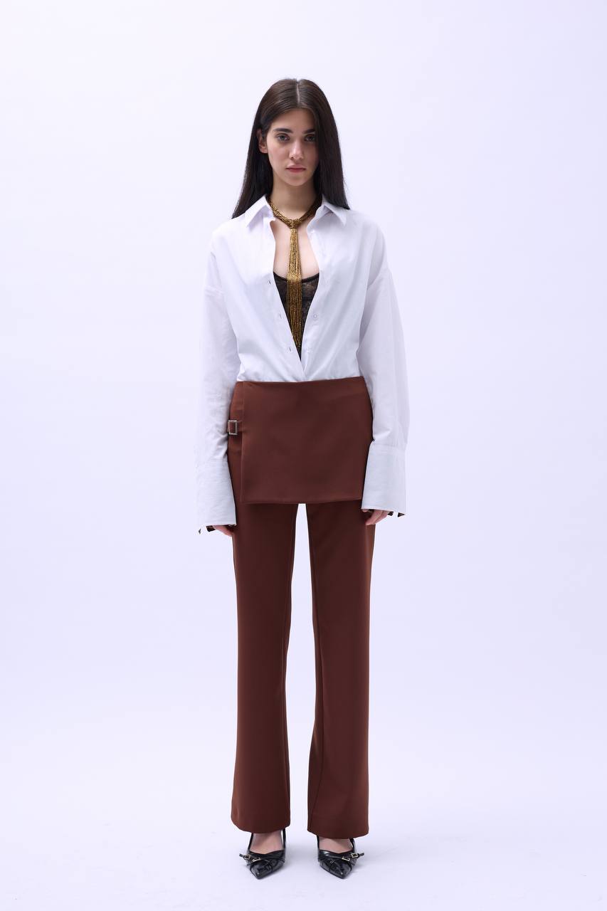 Monarch Aura Skirt-Detailed Belted Trousers