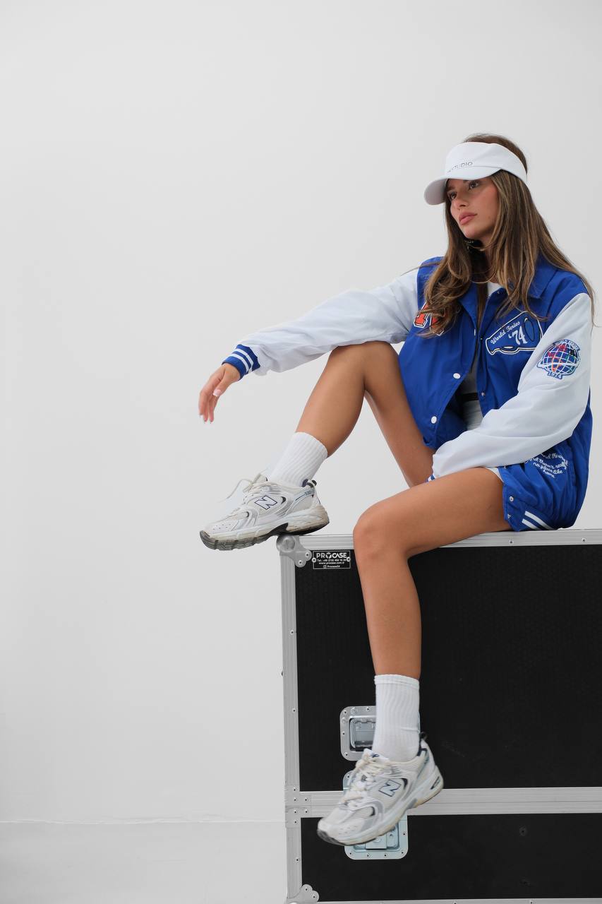 Classic Oversize Polo Collar College Jacket