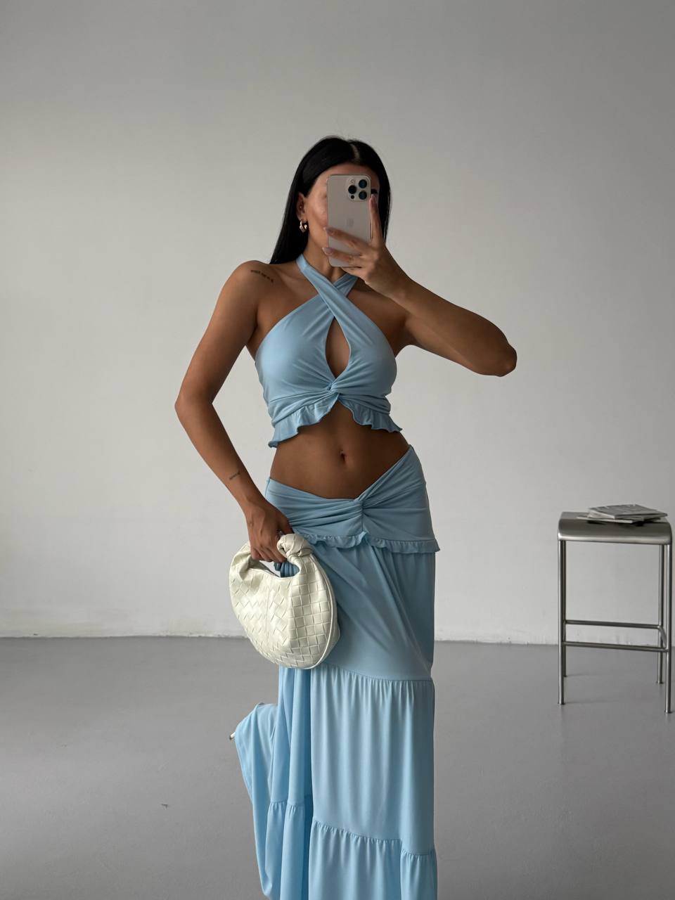 The Isla Set – Baby Blue & Deep Cocoa