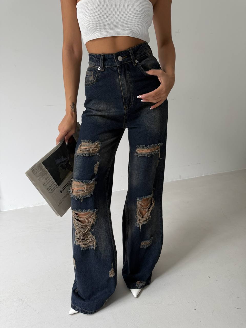 The Anarchy Jeans - Black and Classic Blue Wash