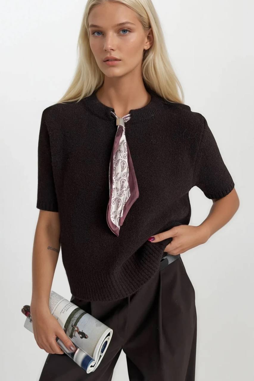 The Signature Tie Knit Blouse