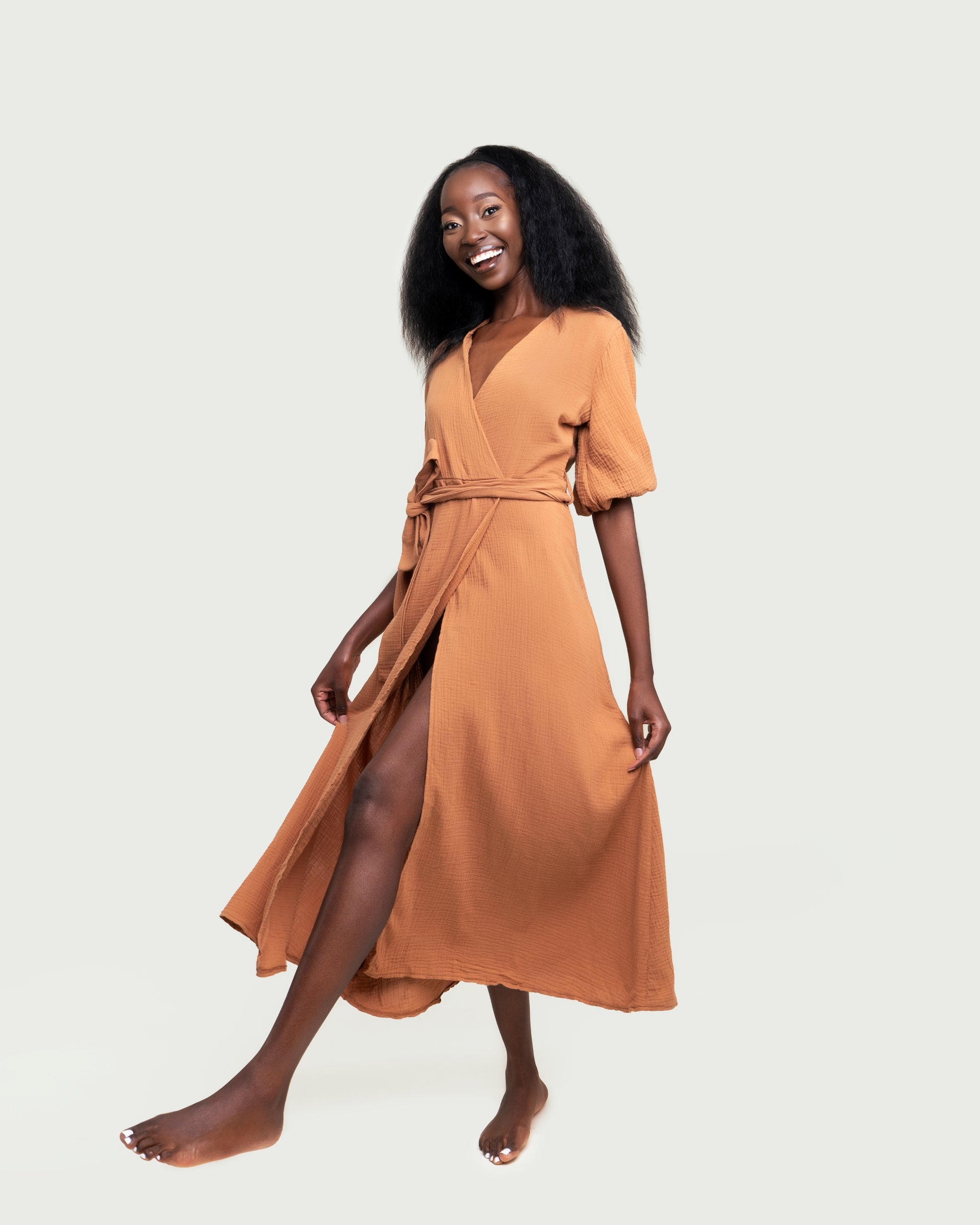 Linen Midi Dress Pastel Luxe Kenya Linen Midi Dress Pastel Luxe Kenya