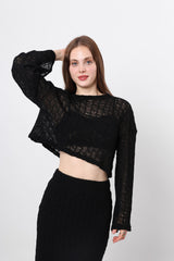 Black Lace Skirt Set