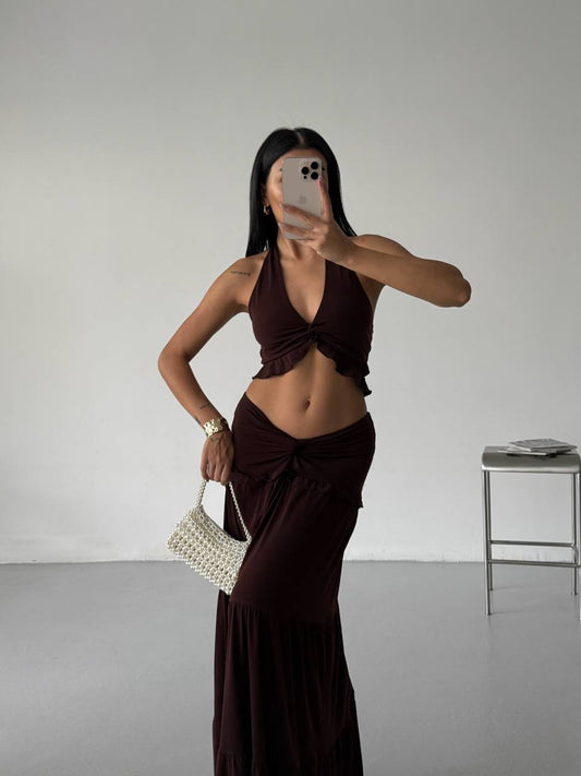The Isla Set – Baby Blue & Deep Cocoa