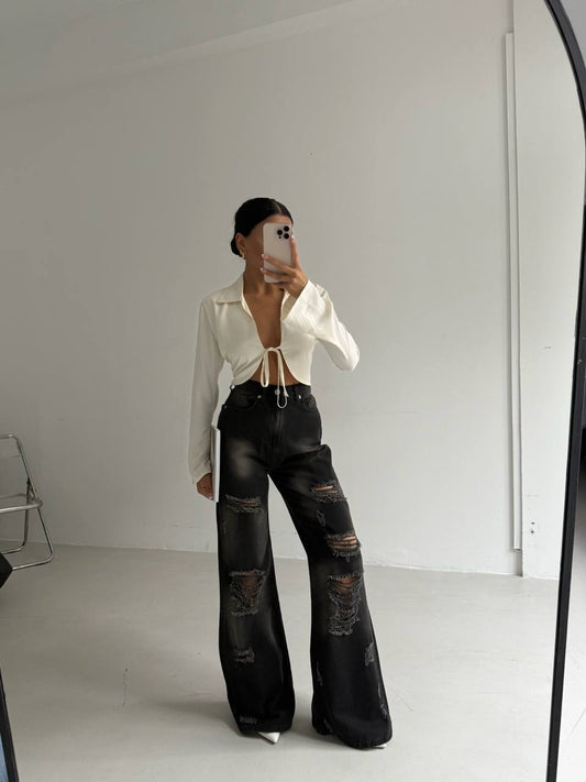 The Anarchy Jeans - Black and Classic Blue Wash