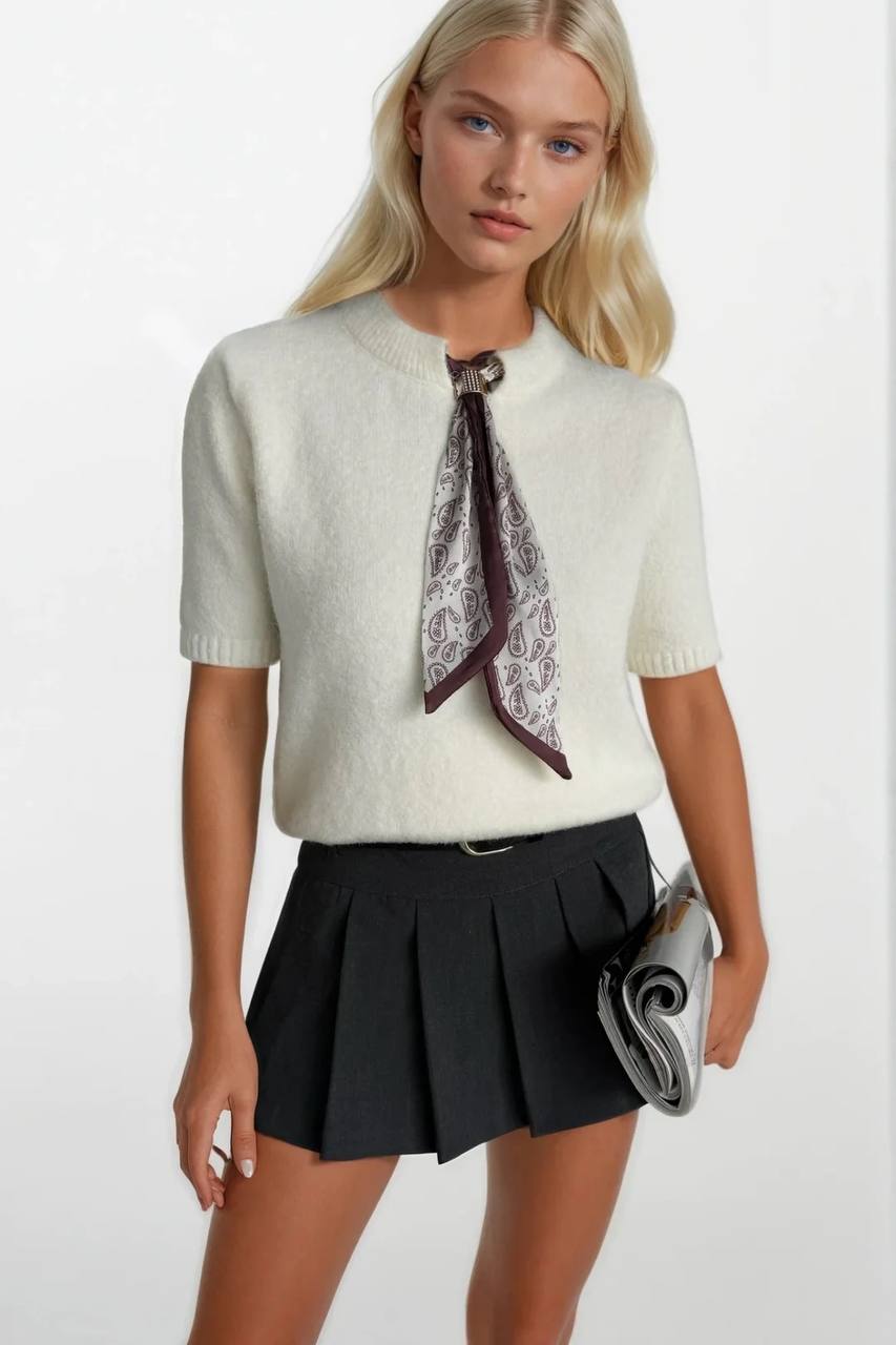 The Signature Tie Knit Blouse