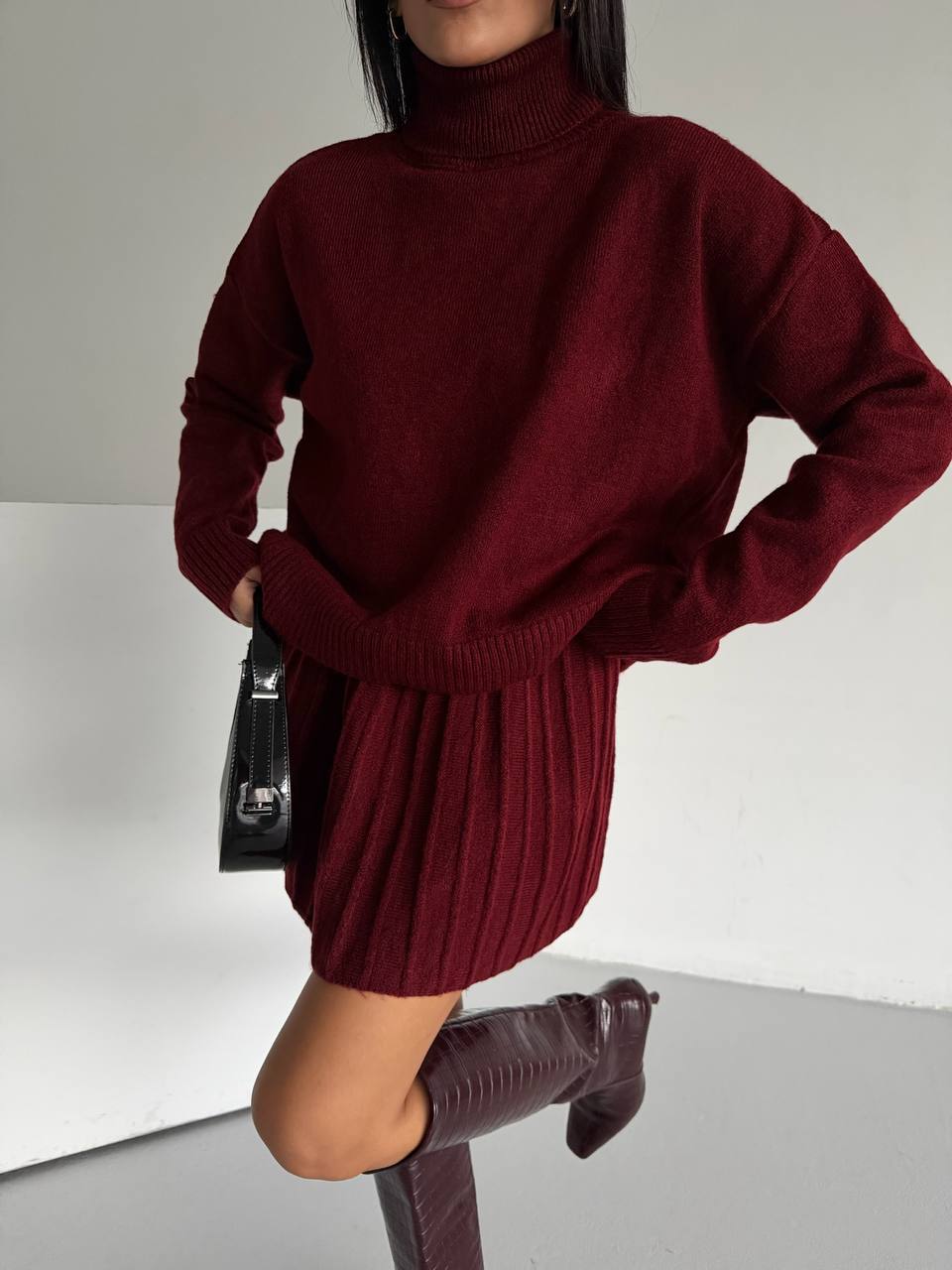 The Poise Knit Set (Black, Grey & Burgundy)